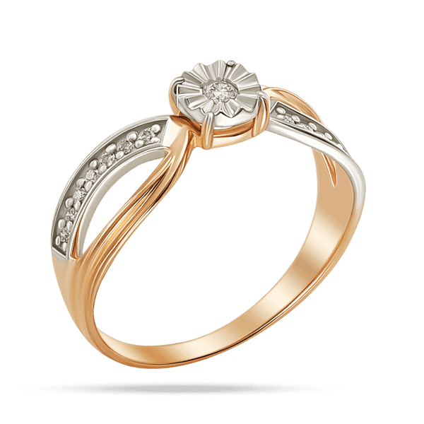 комбинированное кольцо з бриллиантом комбинированное кольцо з бриллиантом