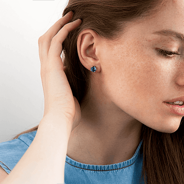 золотые серьги пуссеты с лондон топазом золотые серьги пуссеты с лондон топазом