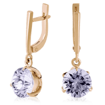 обзорное фото Золотые серьги с аметистом 023392 Золотые серьги с аметистом обзорное фото Золотые серьги с аметистом 023392  Золотые серьги с аметистом