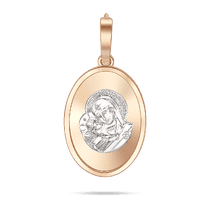 обзорное фото Золотая религиозная подвеска-ладанка "Владимирская икона Божией Матери" белого цвета 040319 Золотые подвески иконки обзорное фото Золотая религиозная подвеска-ладанка "Владимирская икона Божией Матери" белого цвета 040319  Золотые подвески иконки