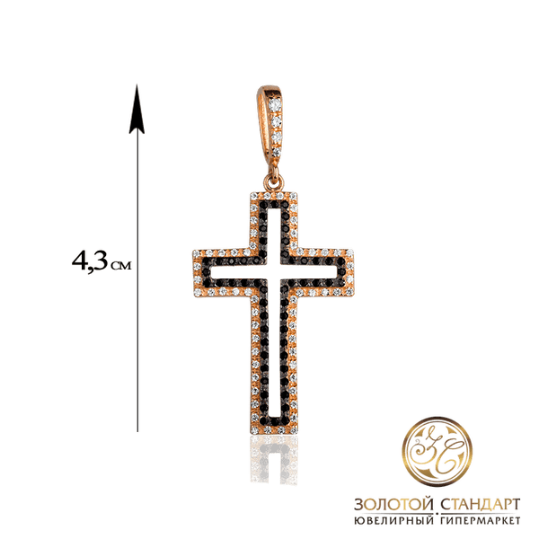 Золотой крестик с фианитами Золотой крестик с фианитами