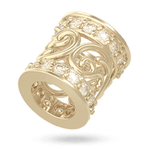 обзорное фото Подвеска в лимонном золоте для браслетов и цепочки с дорожками фианитов 040740  Золотые кулоны с фианитом