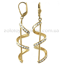 оглядове фото Золоті сережки з цирконієм 80143