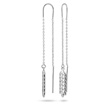 обзорное фото Серебряные серьги Колосок 040554  Серебряные серьги без вставок