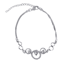обзорное фото Серебряный браслет с фианитами 025475  Серебряные женские браслеты