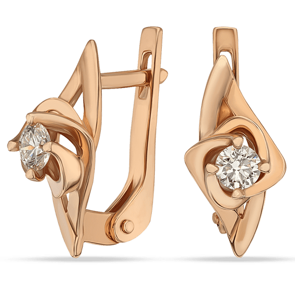 Золотые серьги с бриллиантами в виде цветка 035982 детальное изображение ювелирного изделия Золотые серьги Золотые серьги с бриллиантами в виде цветка 035982 детальное изображение ювелирного изделия Золотые серьги