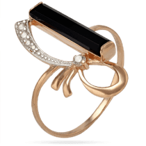 обзорное фото Золотое кольцо с агатом в фантазийном исполнении 032256  Золотые кольца с агатом