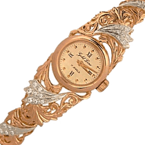 обзорное фото Женские часы из комбинированного золота Винтаж 036323 Женские золотые часы обзорное фото Женские часы из комбинированного золота Винтаж 036323  Женские золотые часы