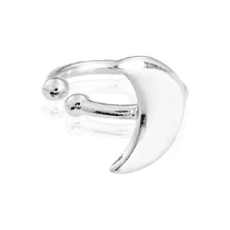 обзорное фото Одиночная серьга кафа на хрящ из серебра Полумесяц 036985 Серебряные серьги обзорное фото Одиночная серьга кафа на хрящ из серебра Полумесяц 036985  Серебряные серьги