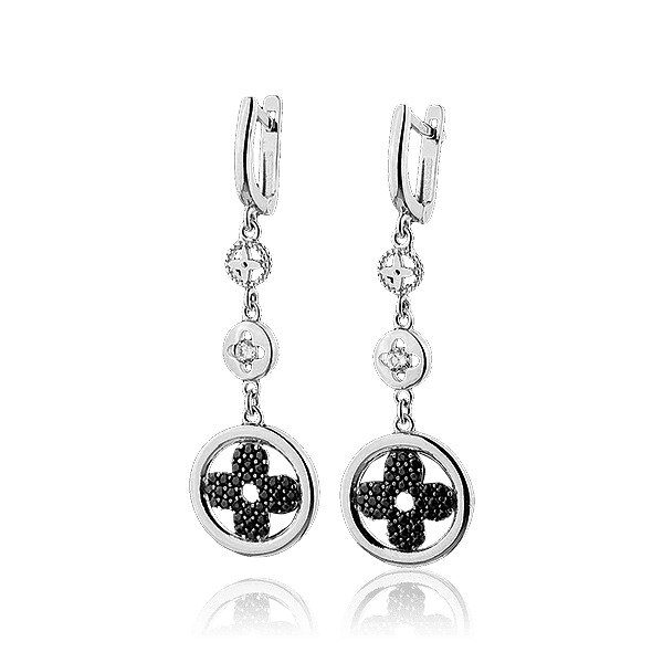 Серьги из белого золота с фианитами 029239 детальное изображение ювелирного изделия Золотые серьги с фианитом Серьги из белого золота с фианитами 029239 детальное изображение ювелирного изделия Золотые серьги с фианитом