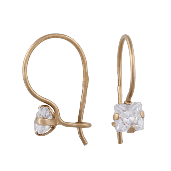 Золотые серьги с цирконием 100105 детальное изображение ювелирного изделия Серьги с камнями