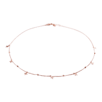 обзорное фото Короткая золотая цепочка с подвесками Четырехлистный Клевер 032829  Золотое колье без камней