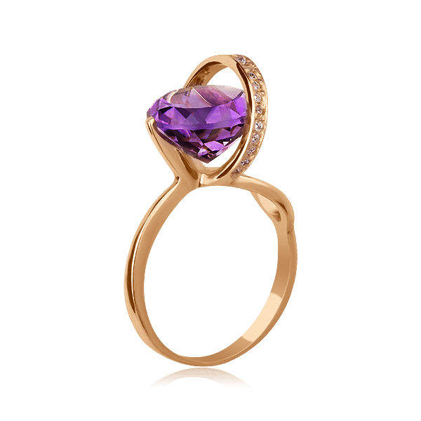 Золотое кольцо с аметистом  Золотое кольцо с аметистом