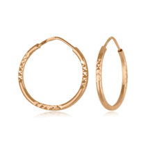 обзорное фото Золотые серьги кольца 025141  Золотые серьги кольца (конго) 