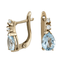 обзорное фото Золотые серьги с топазом 588006 Золотые серьги с топазом обзорное фото Золотые серьги с топазом 588006  Золотые серьги с топазом