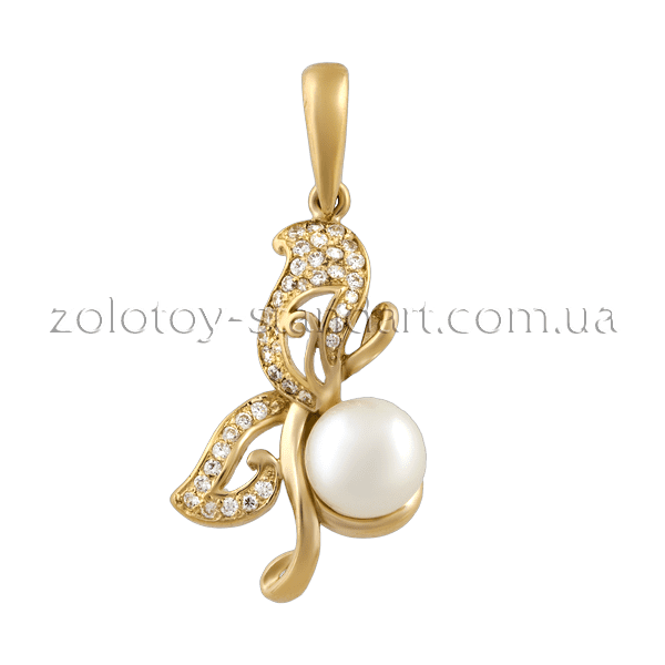 Золотой подвес с жемчугом 411923 детальное изображение ювелирного изделия Золотые кулоны с жемчугом Золотой подвес с жемчугом 411923 детальное изображение ювелирного изделия Золотые кулоны с жемчугом