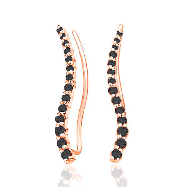 Золотые серьги Каффы Волна с чёрными фианитами 032960 детальное изображение ювелирного изделия Золотые серьги каффы Золотые серьги Каффы Волна с чёрными фианитами 032960 детальное изображение ювелирного изделия Золотые серьги каффы