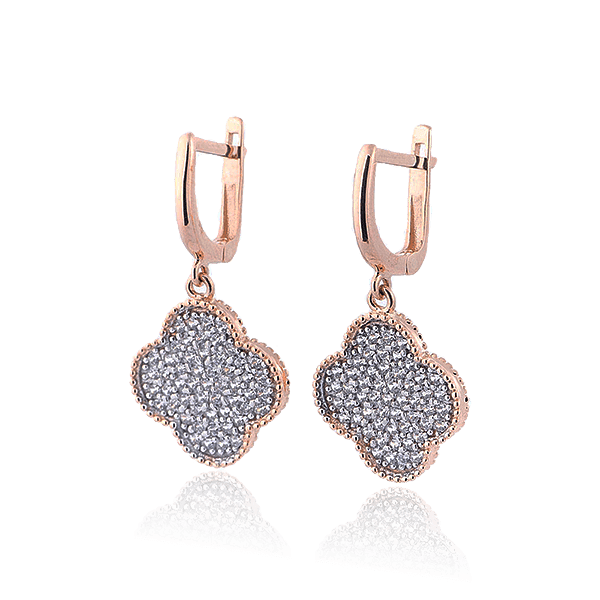 Золотые серьги с фианитами 029267 детальное изображение ювелирного изделия Золотые серьги с фианитом