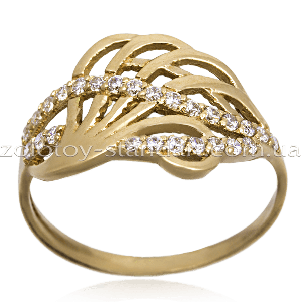 Золотое кольцо 11927 детальное изображение ювелирного изделия Золотые кольца с фианитом