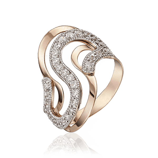 Золотое кольцо с фианитами 028700 детальное изображение ювелирного изделия Золотые кольца с фианитом Золотое кольцо с фианитами 028700 детальное изображение ювелирного изделия Золотые кольца с фианитом