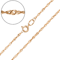 обзорное фото Женская золотая цепочка Сингапур облегченная 031936  Сингапур плетение золотых цепочек
