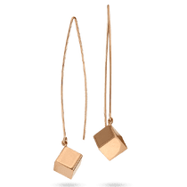 оглядове фото Золоті сережки підвіски Кубики 029339