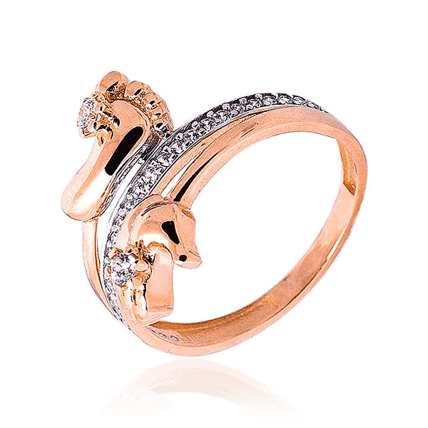 Кольцо из красного золота Ножка и ручка младенца с фианитами 032928 детальное изображение ювелирного изделия Золотое кольцо ручка младенца Кольцо из красного золота Ножка и ручка младенца с фианитами 032928 детальное изображение ювелирного изделия Золотое кольцо ручка младенца