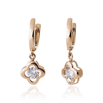 обзорное фото Серьги из желтого золота с фианитом 029261 Золотые серьги с фианитом обзорное фото Серьги из желтого золота с фианитом 029261  Золотые серьги с фианитом