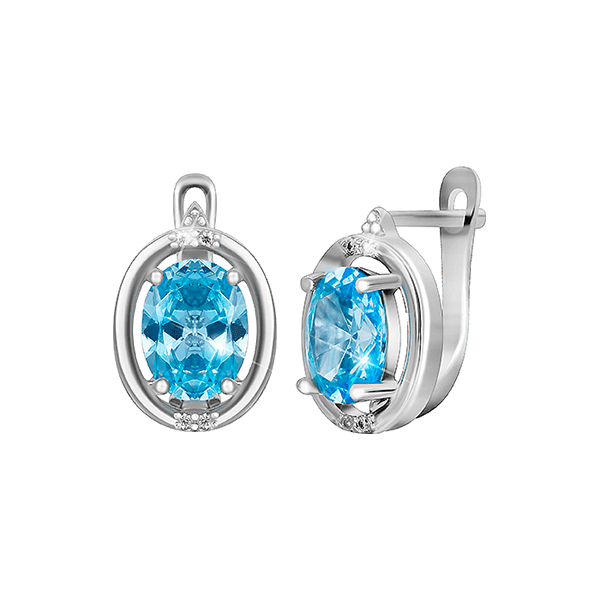 Серебряные серьги с фианитом 025583 детальное изображение ювелирного изделия Серебряные серьги с камнями Серебряные серьги с фианитом 025583 детальное изображение ювелирного изделия Серебряные серьги с камнями