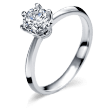 оглядове фото Каблучка для заручин з діамантом із білого золота 024540