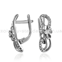 обзорное фото Серебряные серьги 420960С  Серебряные серьги с камнями