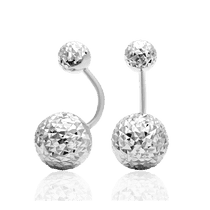 обзорное фото Золотые серьги из белого золота стиль Диор с алмазной насечкой 033227 Золотые серьги без вставок обзорное фото Золотые серьги из белого золота стиль Диор с алмазной насечкой 033227  Золотые серьги без вставок