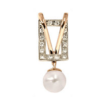 обзорное фото Золотой подвес 160055 Золотые кулоны с жемчугом обзорное фото Золотой подвес 160055  Золотые кулоны с жемчугом