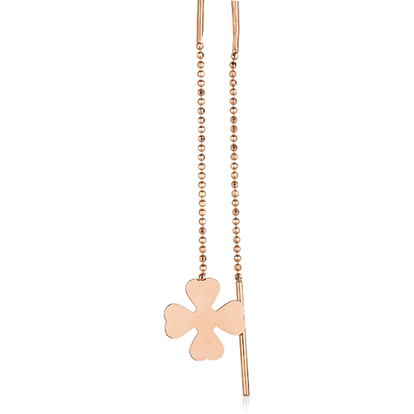 Золотые серьги протяжки (продевки) Клевер Золотые серьги протяжки (продевки) Клевер