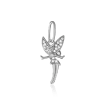 обзорное фото Серебряный кулон Фея с фианитами 031305 Серебряные подвески со вставками обзорное фото Серебряный кулон Фея с фианитами 031305  Серебряные подвески со вставками