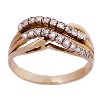 обзорное фото Золотое кольцо с цирконием 1,1,0646  Золотые кольца с фианитом