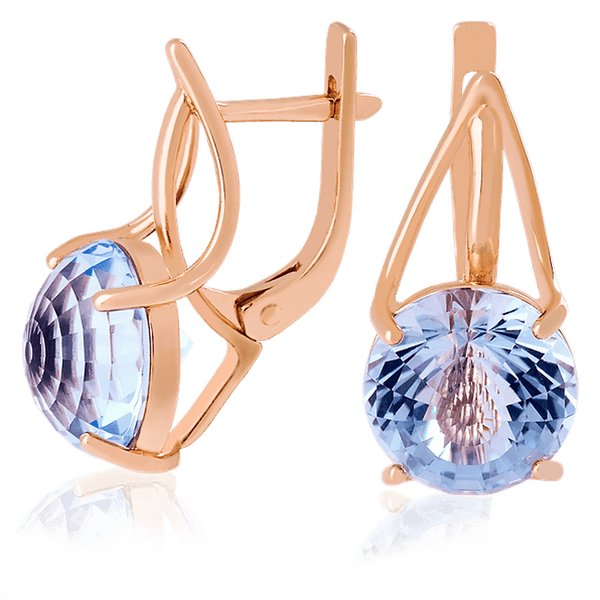 Золотые серьги с топазом 023500 детальное изображение ювелирного изделия Золотые серьги с топазом