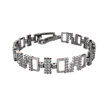 обзорное фото Браслет из белого золота 892021 Золотые браслеты жесткие обзорное фото Браслет из белого золота 892021  Золотые браслеты жесткие