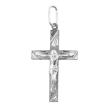 обзорное фото Серебряный  крестик 62417  Серебряные подвески крестики