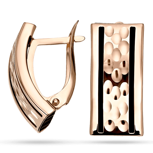 Золотые серьги с каучуком на английском замке 930008 детальное изображение ювелирного изделия Золотые серьги с каучуком