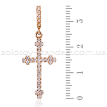 обзорное фото Золотой крестик женский 1,4,0746  Декоративные золотые крестики
