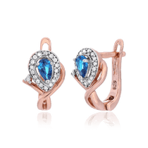 обзорное фото Серебряные серьги с фианитами 031120 Серьги с позолотой обзорное фото Серебряные серьги с фианитами 031120  Серьги с позолотой