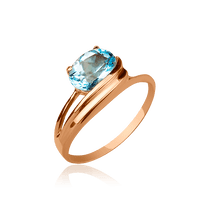 оглядове фото Золоте кільце з топазом 367001