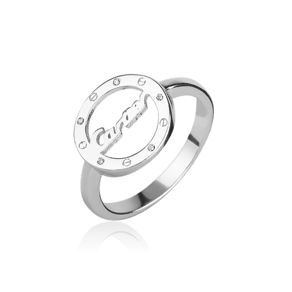 Серебряное кольцо в стиле Cartier с фианитами 027966