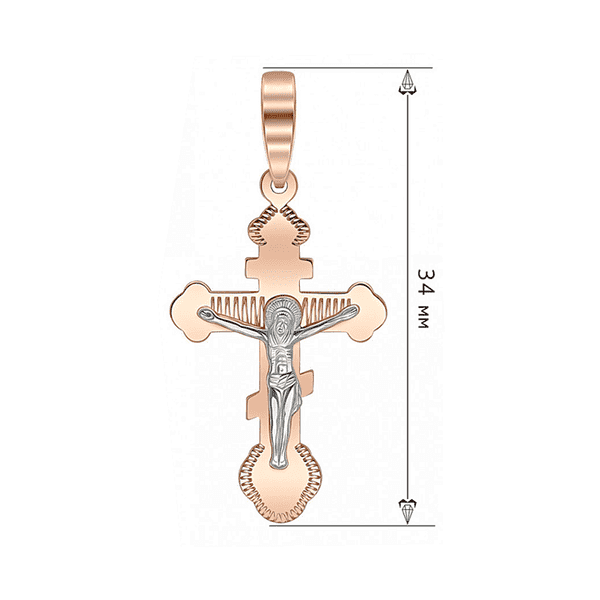 Крестик из красного и белого золота Крестик из красного и белого золота