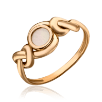 обзорное фото Кольцо из красного золота с перламутром 035522  Золотые кольца