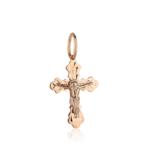 обзорное фото Золотой крестик с Распятием 029005  Детский золотой крестик
