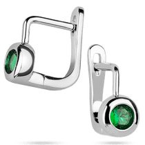 обзорное фото Детские серебряные серьги с зелеными фианитами 925 пробы (родированные) 039564 Детские серебряные серьги  обзорное фото Детские серебряные серьги с зелеными фианитами 925 пробы (родированные) 039564  Детские серебряные серьги