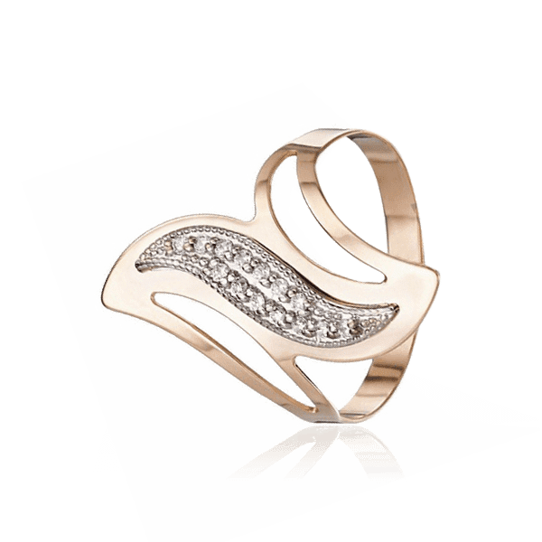 Золотое кольцо с фианитами Золотое кольцо с фианитами