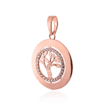 обзорное фото Золотой кулон Древо Жизни с фианитовыми вставками 032986  Золотые подвески с камнями